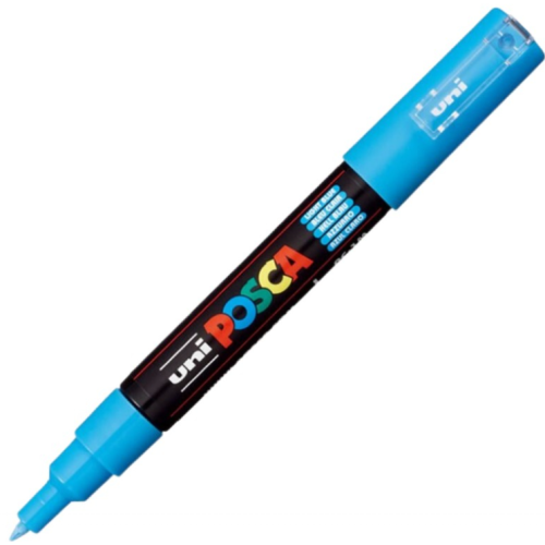 Marker UNI PC-1M 0. 7 mm albastru deschis Posca