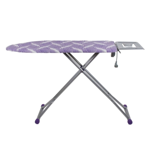 Masa de calcat cu cadru metalic si priza, blu, Zilan