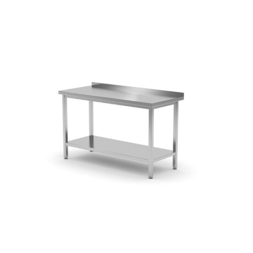 Masa de lucru din inox Hendi, cu rebord si polita pentru ansamblare, 1000x700xh850mm