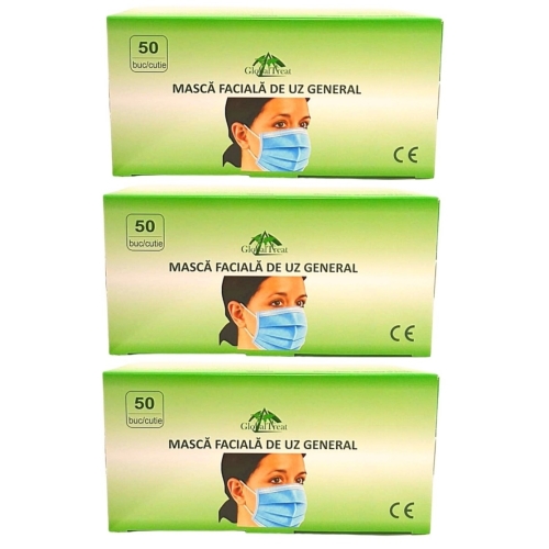 Masti de unica folosinta, 3x50 buc albastre Romania, Global