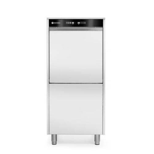 Masina de spalat vase, 50x60, electronica, cu dozator de detergent si pompa de scurgere, 400V, HENDI, 400V/7100W, 595x730x(H)1340mm