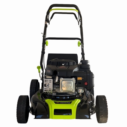 Masina tuns iarba/gazon autopropulsata MESTERINO BJXSM43-139, motor LONCIN 4 timpi, 3.3 cai, sasiu metal, latime taiere 43 cm, 8 nivele de taiere, sac colector 45 litri