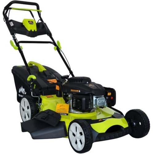 Masina tuns iarba/gazon autopropulsata MESTERINO BJXPM56-196, motor LONCIN 4 timpi, 5.5 cai, sasiu metal, latime taiere 56 cm, 8 nivele de taiere, sac colector 60 litri, evacuare lateral si mulcire