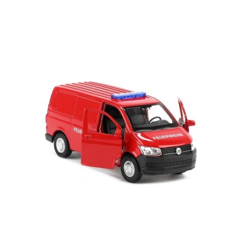 Masina Volkswagen T6 Van Pompieri, Rosu, Welly