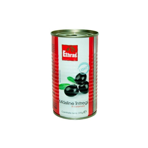 Masline negre intregi in saramura, 370 g, Ethras