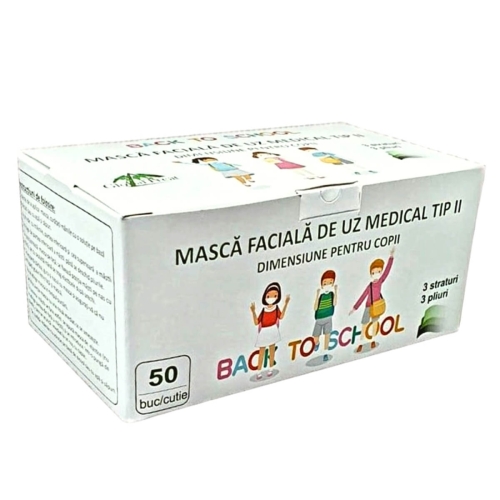 Masti medicale tip 2 pentru copii Multicolor, 50 buc Romania, Global