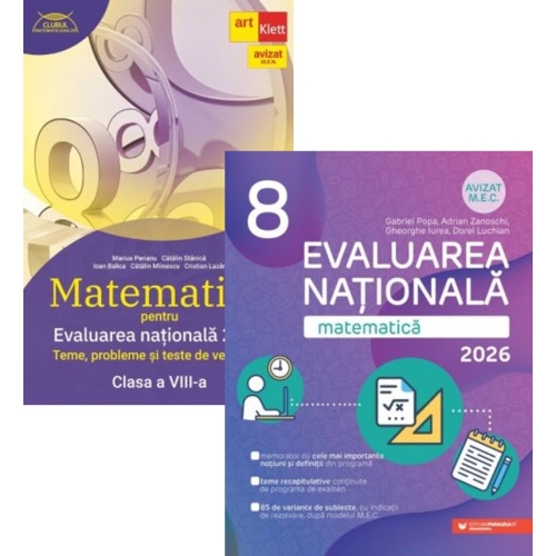Pachet Evaluarea Nationala  2026 Matematica pentru clasa a 8-a - Marius Perianu Gabriel Popa
