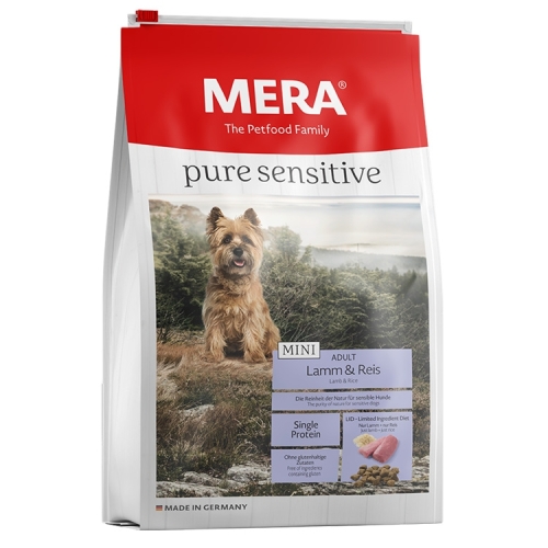 MERA Hrana Uscata Caini Pure Sensitive Adult Mini Miel si Orez 4 kg