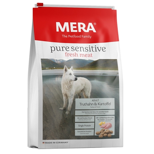 MERA Hrana Uscata Caini Pure Sensitive Fresh Meat Adult Medium/Maxi Curcan si Cartof 12.5 kg