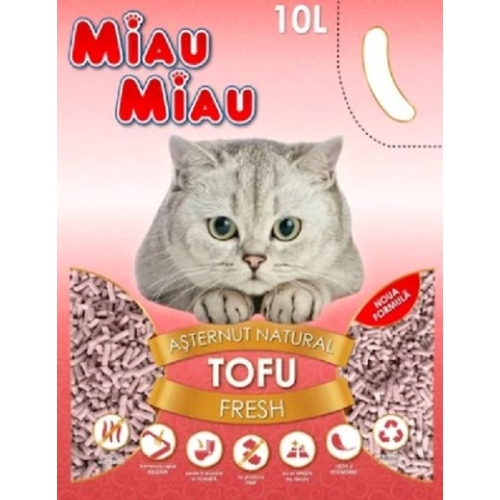 MIAU MIAU Asternut igienic pentru Pisici Tofu Fresh, 10 l