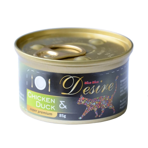 MIAU MIAU DESIRE Conserva Pui File si Rata in Gelatina 85g