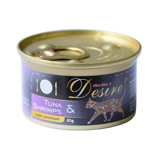 MIAU MIAU DESIRE Conserva Ton File si Creveti in Gelatina 85g