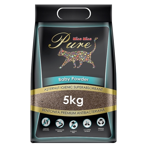 MIAU MIAU Nisip Pisici Pure Baby Powder 5 kg Nisip pisica Miau Miau grupdzc
