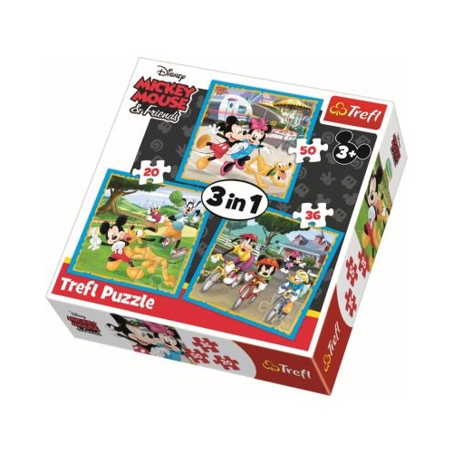 Puzzle 3in1 Mickey Mouse si prietenii, Trefl