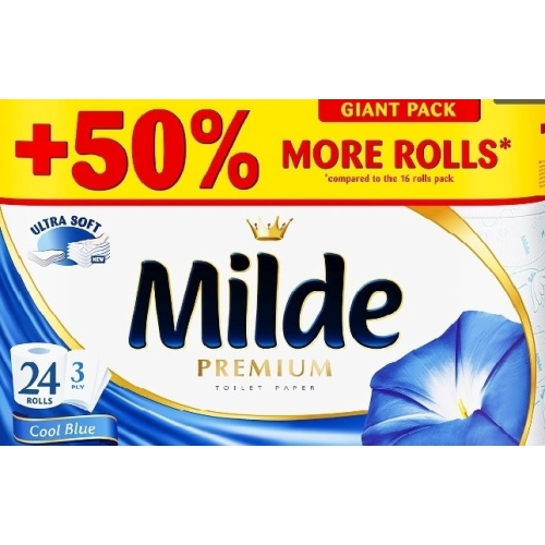 Milde Premium Hartie igienica Cool blue, 24 role