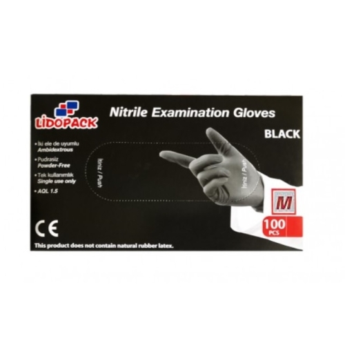 Lidopack Manusi de unica folosinta Nitril nepudrate Marimea M, 100 buc