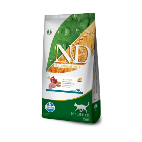 Hrana uscata Pisici Sterilizate, curcan si rodie, 10 kg, N&D Ancestral Cat