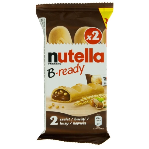 Napolitana cu crema de alune si cacao, 2 buc, 44 g, Nutella - B-Ready