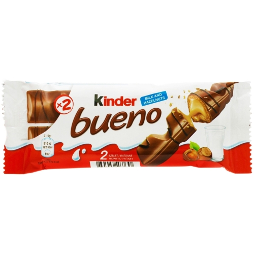 Napolitana cu lapte si umplutura de lapte si alune, 43 g, Kinder - Bueno