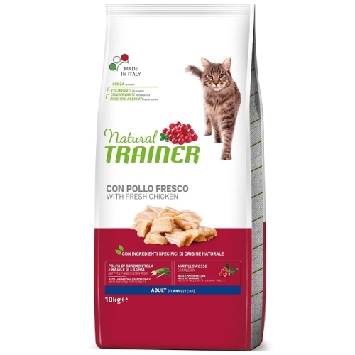 Hrana uscata, pisici, Adult , cu carne proaspata de Pui, 10 kg, Natural Trainer Maintenance
