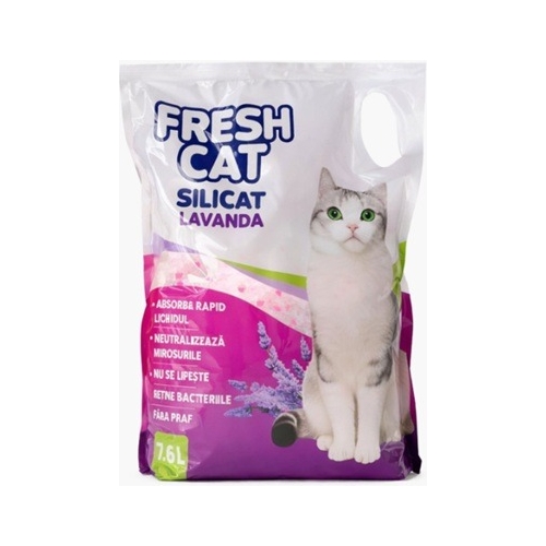 Nisip silicat pentru pisici, lavandă, 7.6l (3kg)