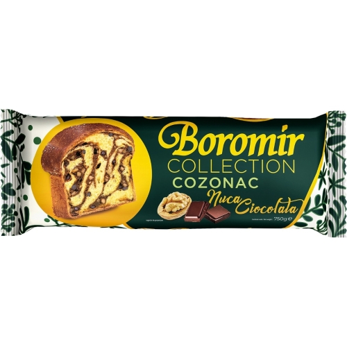 Cozonac collection cu nuca si ciocolata, 750 g, Boromir