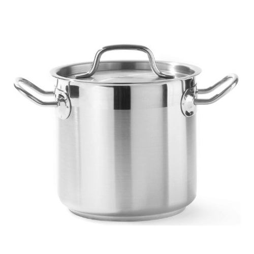 Oala cu capac, 3 Lit, 16 cm diametru x 15 cm inaltimea, inox, gama Hendi Profi Line, potrivita si pentru uz profesional