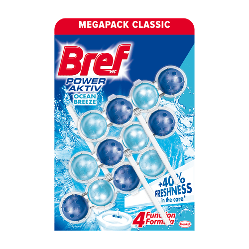 Bref Odorizant Toaleta Power Aktiv Ocean, 3X50 g. Produs de igienizare baie