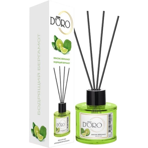 Odorizant camera cu betisoare aroma de Bergamota, 120 ml, gamma D'ORO