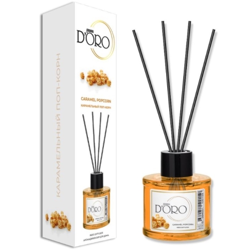 Odorizant camera cu betisoare aroma de Caramel Popcorn, 120 ml gamma D'ORO