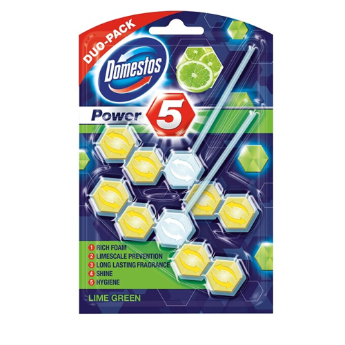 Odorizant toaleta  lime dwo pack 55g, Domestos. Produs pentru curatarea si igienizarea suprafetelor