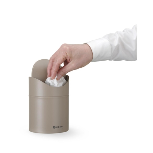 Cos de gunoi pentru masa, 1.2L, bej, d. 120x165(h)mm