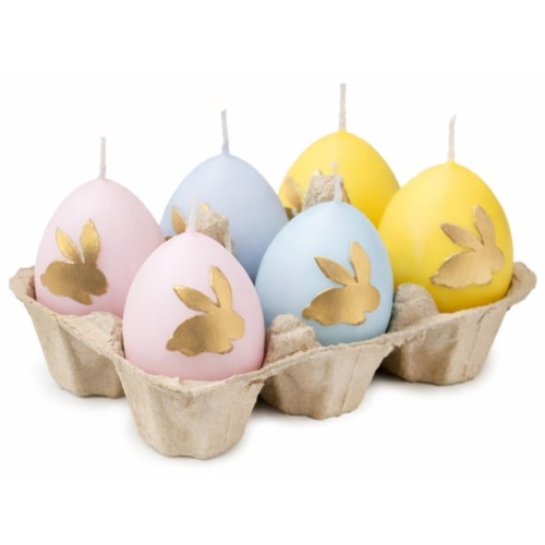 Set lumânări pastelate în forma de ou – Iepure auriu
