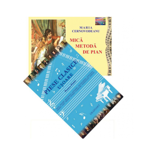 Pachet Pianistul incepator: Mica metoda de pian si Piese clasice usoare pentru pian, autor Cernovodeanu Maria