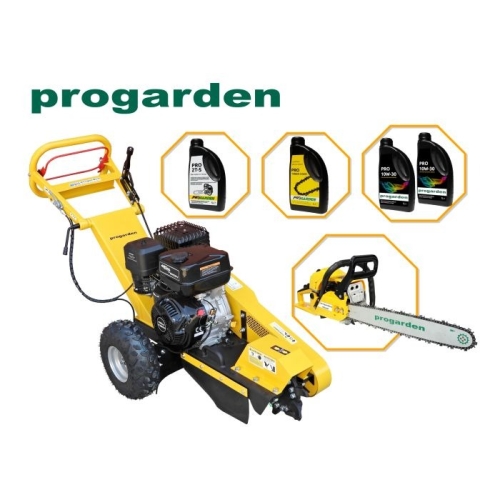 Pachet ProGARDEN MFB15 Masina de frezat buturugi, 15CP, benzina, 300mm + MF3545P motoferastrau 450mm, 3.4CP + 4L ulei