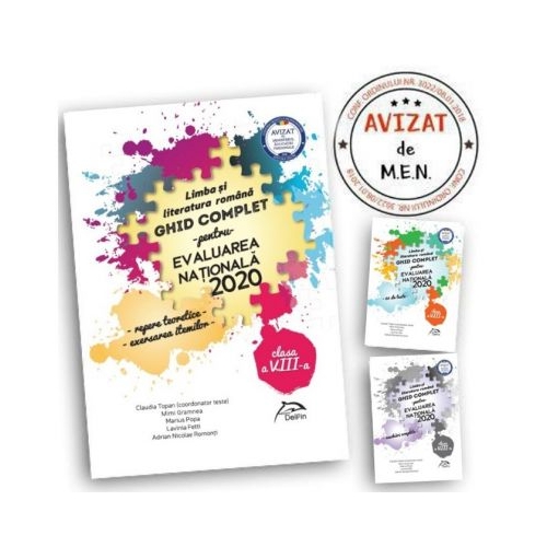 Pachet carti Evaluarea Nationala 2020 Limba si literatura romana - Ghid complet: repere teoretice, 60 de teste, brosura rezolvari complete