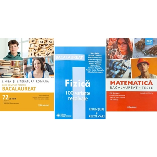 Pachet Bacalaureat 2026. Limba si literatura romana Ghid complet cu 72 teste Matematica M2 Tehnologic. Teste si Fizica 100 variante rezolvate - Mimi Gramnea Daniela Stoica Doru Badiu