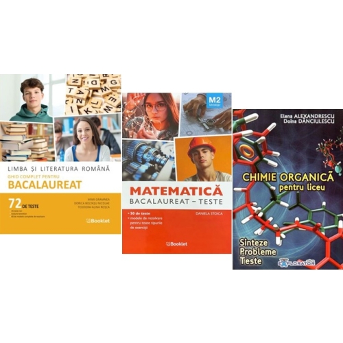 Pachet Bacalaureat 2026. Limba si literatura romana Ghid complet cu 72 teste Matematica M2 Tehnologic si Chimie organica pentru liceu - Mimi Gramnea Daniela Stoica Elena Alexandrescu