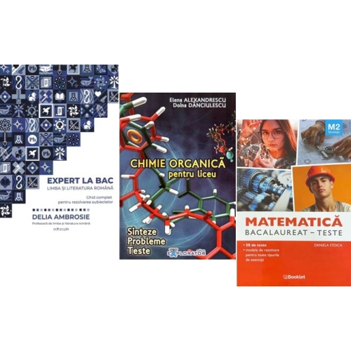 Pachet Bacalaureat 2026. Ghid complet Limba si literatura romana Matematica M2 Tehnologic. Teste si Chimie organica pentru liceu - Delia Ambrosie Daniela Stoica