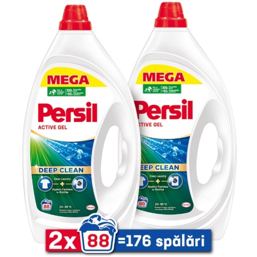 Pachet 2 x Detergent de rufe lichid Persil Deep Clean Regular , 88 spalari, 3,96 L
