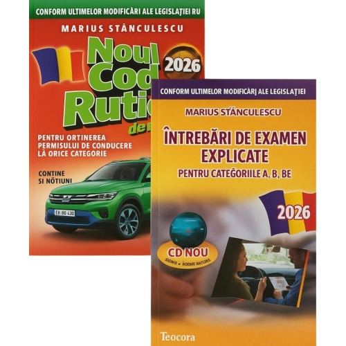 Pachet Legislatie rutiera 2023. Noul cod rutier si Intrebari de examen explicate pentru categoriile A, B, BE + CD - Marius Stanculescu VREAU PERMIS AUTO! Teocora grupdzc
