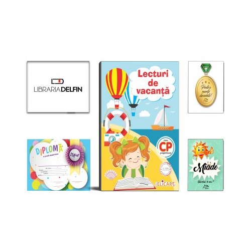 Pachet DZC: Lecturi de vacanta clasa pregatitoare - Editura Elicart, Miade (Contribuie la cresterea fluentei in citire) Diploma si Medalie.