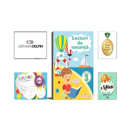 Pachet DZC: Lecturi de vacanta clasa 3 - Editura Elicart, Miade (Contribuie la cresterea fluentei in citire) Diploma si Medalie.