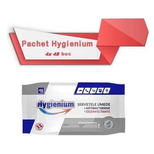 Pachet Hygienium Servetele dezinfectante maini antibacteriene umede 4 x 48 bucpe grupdzc.ro✅. Descopera gama copleta de produse la oferte speciale✅!