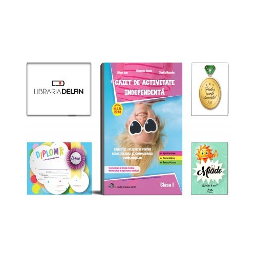 Pachet DZC: Caiet de activitate independenta, pentru clasa I, Delta Cart. Miade (Contribuie la cresterea fluentei in citire) Diploma si Medalie.