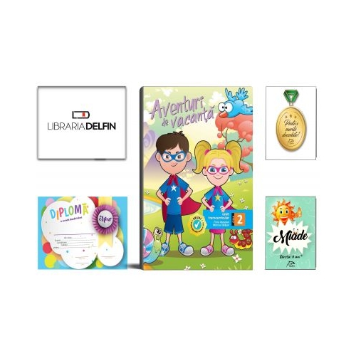 Pachet DZC: Aventuri de vacanta, Caiet transcurricular clasa a 2-a (Contine diploma si supliment pentru limba engleza ). Contribuie la cresterea fluentei in citire. Diploma si Medalie.