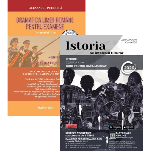 Pachet Bacalaureat 2026. Gramatica Limbii Romane volumul 2 si Istoria pe intelesul tuturor - Alexandru Petricica Lucia Copoeru