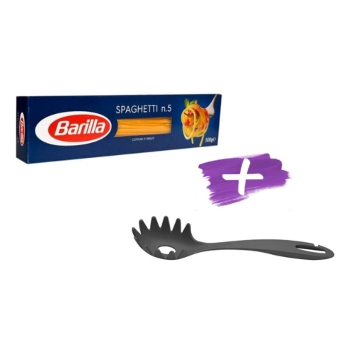 Pachet Barilla Spaghetti Nr. 5, 500 g si Lingura pentru spaghete gama ABILITY