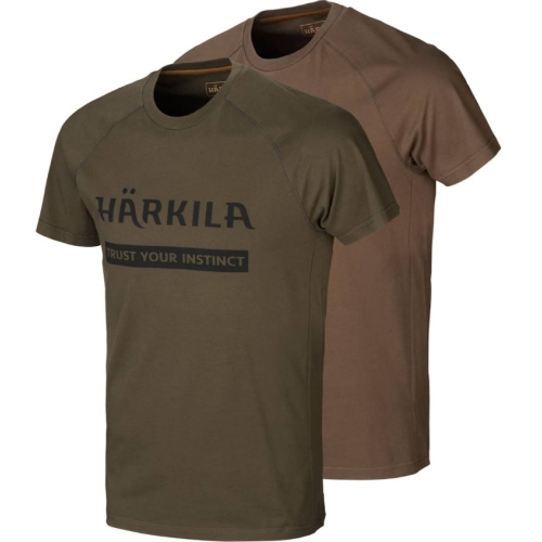 Tricou Vanatoare Logo 2-Pack Limited Edition Green/Brown T-Shirt Harkila