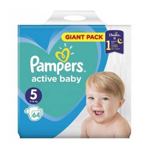 Pampers Active Baby Nr.5, 11-16kg, 64 bucpe grupdzc.ro✅. Descopera gama copleta de produse la oferte speciale✅!